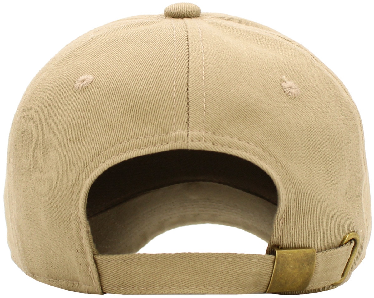 Khaki Low Profile Baseball Caps Back View